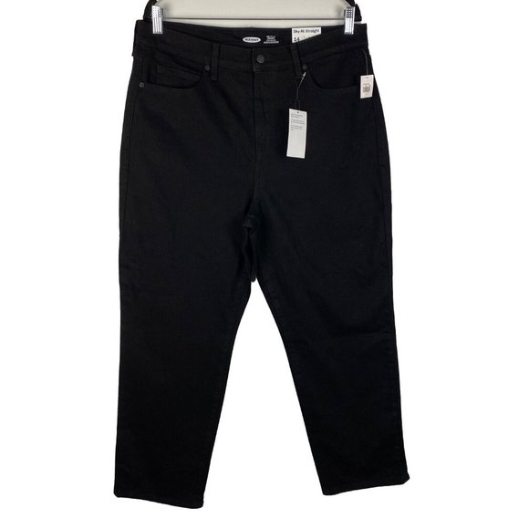 Old Navy Extra High Rise Sky-Hi Straight Jeans Jean Size Plus Size 28 NWT Black - Picture 1 of 11